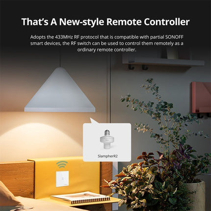 Sonoff Smart Home Ασύρματος Διακόπτης Τοίχου RF 433MHz 80065 1 Τεμάχιο Λευκό