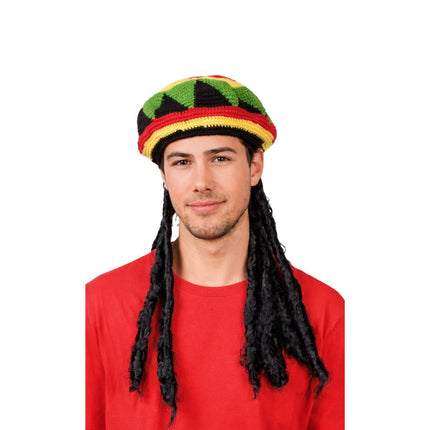 Αποκριάτικο Rasta Καπέλο με Ενσωματωμένα Dreadlocks