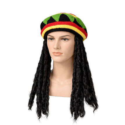Αποκριάτικο Rasta Καπέλο με Ενσωματωμένα Dreadlocks