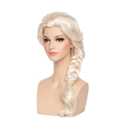 Αποκριάτικη Περούκα Frozen Elsa με Πλατινέ Πλεξούδα 160g