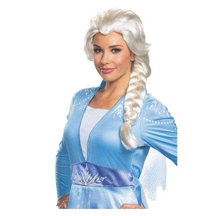 Αποκριάτικη Περούκα Frozen Elsa με Πλατινέ Πλεξούδα 160g