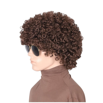 Αποκριάτικη Σγουρή Περούκα Curly Afro Style 115g Καφέ
