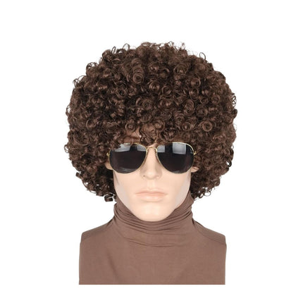 Αποκριάτικη Σγουρή Περούκα Curly Afro Style 115g Καφέ