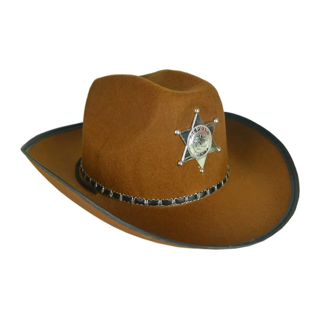 Αποκριάτικο Καπέλο Cowboy Sheriff με Σήμα