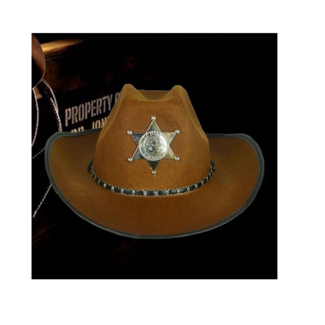 Αποκριάτικο Καπέλο Cowboy Sheriff με Σήμα