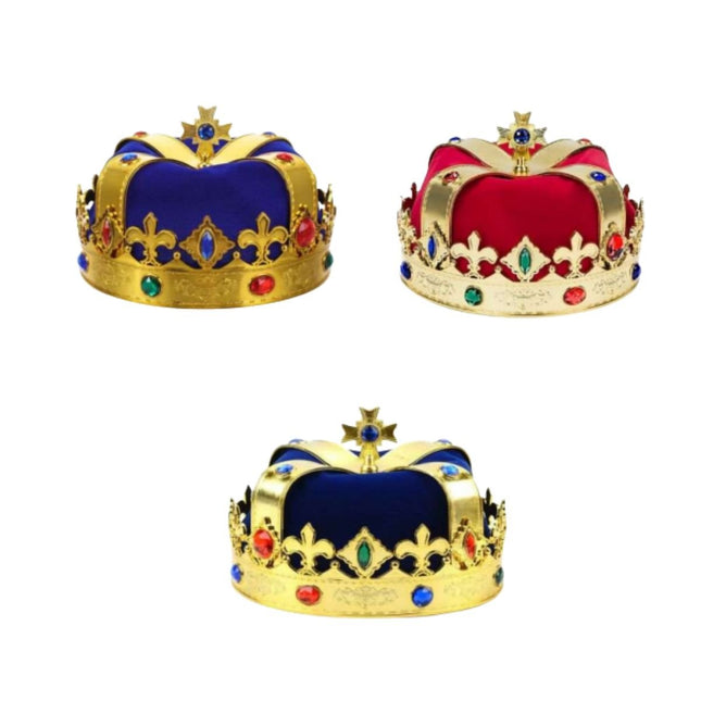 Αποκριάτικη Βασιλική Κορώνα Edward’s Crown με Πολύχρωμες Πέτρες 1 Τεμάχιο