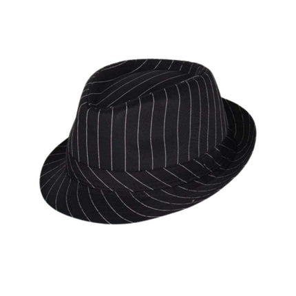 Αποκριάτικο Καπέλο Fedora Gangster Μαύρο με Λευκές Ρίγες