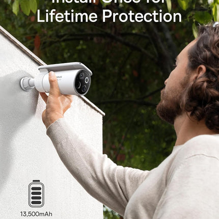 Baseus Security S1 Pro Outdoor Self Rotating Solar 3K 2-Cam Kit White
