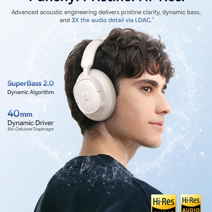 Baseus Headphones Over Ear ANC Bass BH1 NC White