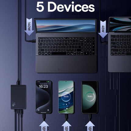 Baseus Charger Desktop 240W 3C+U+DC EU incl Charging Cable 240W 1.0m