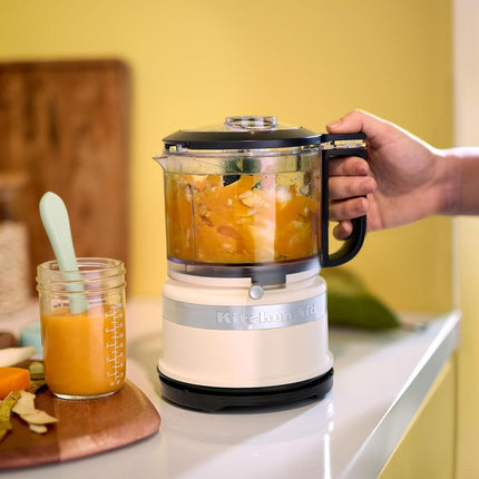 KitchenAid Μίνι Πολυκόφτης 240W 830ml με 2 Ταχύτητες και Λεπίδα από Ανοξείδωτο Ατσάλι 5KFC3516BAC Almond Cream