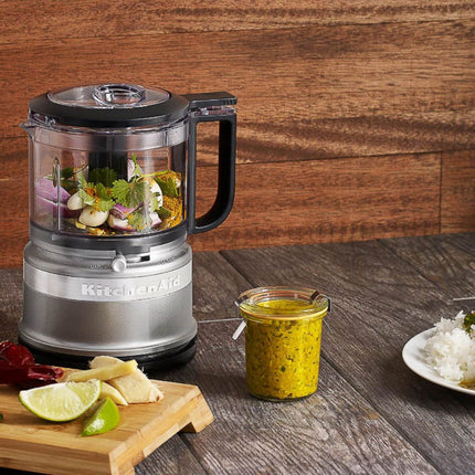KitchenAid Μίνι Πολυκόφτης 830ml 240W με 2 Ταχύτητες και Λεπίδα από Ανοξείδωτο Ατσάλι 5KFC3516BCU Contour Silver