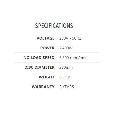 ΓΩΝΙΑΚΟΣ ΤΡΟΧΟΣ 2400W/230MM