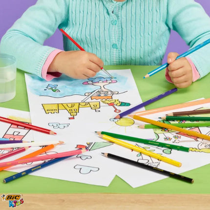 BIC Kids Aquacolour Σετ 18 Ακουαρέλας Ξυλομπογιές με Πλούσια Κάλυψη & Εξαγωνικό Σώμα