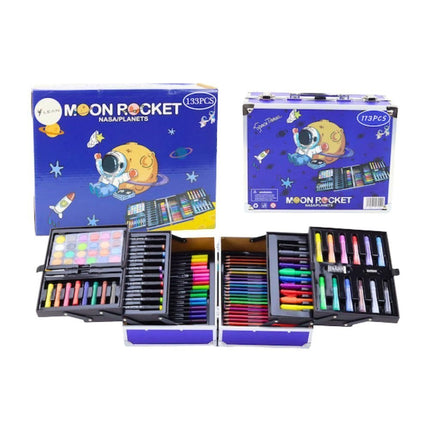 Moon Rocket  Art Set Box & Drawing 133pcs