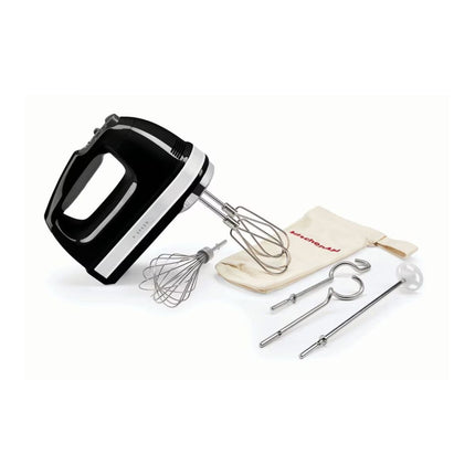 KitchenAid Μίξερ Χειρός 85W 9 Ταχυτήτων με Απαλή Εκκίνηση και Αξεσουάρ από Ανοξείδωτο Ατσάλι 5KHM9212BOB Onyx Black