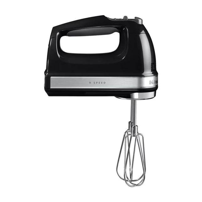 KitchenAid Μίξερ Χειρός 85W 9 Ταχυτήτων με Απαλή Εκκίνηση και Αξεσουάρ από Ανοξείδωτο Ατσάλι 5KHM9212BOB Onyx Black