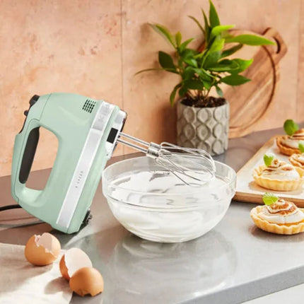 KitchenAid Μίξερ Χειρός 85W 9 Ταχυτήτων με Απαλή Εκκίνηση και Αξεσουάρ από Ανοξείδωτο Ατσάλι  5KHM9212BPT Pistachio