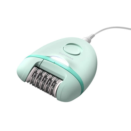 Philips Satinelle Essential Αποτριχωτική Μηχανή με Καλώδιο για Πόδια & Ευαίσθητες Περιοχές BRE265/00 Πράσινο