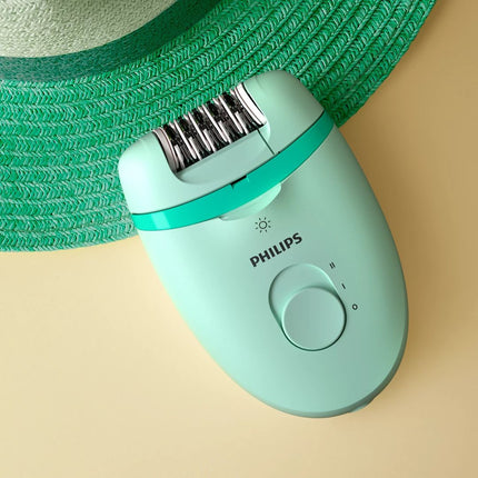 Philips Satinelle Essential Αποτριχωτική Μηχανή με Καλώδιο για Πόδια & Ευαίσθητες Περιοχές BRE265/00 Πράσινο
