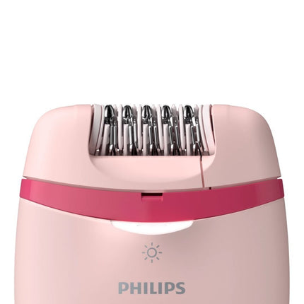 PHILIPS Αδιάβροχη Αποτριχωτική Mηχανή 2 Ταχυτήτων με 7 Αξεσουαρ και Θήκη σε Ροζ