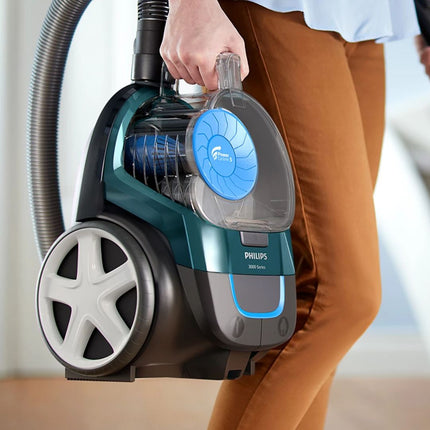 PHILIPS Ισχυρή Ηλεκτρική Σκούπα χωρίς Σακούλα Series 3000 PowerPro Compact 900W 1.5L με Τεχνολογία PowerCyclone 5 Χρώμα Μάυρο FC9331/09