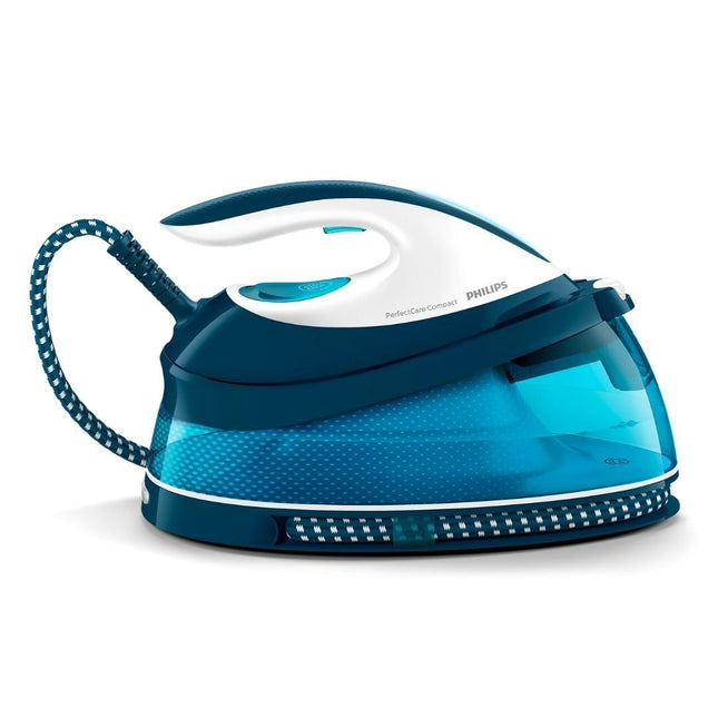 PHILIPS PerfectCare Compact Σύστημα Σιδερώματος 6.5B 2400W 1.5L με Τεχνολογία OptimalTEMP & Συνεχή Παροχή Ατμού Χρώμα Λευκό Μπλε GC7840/20