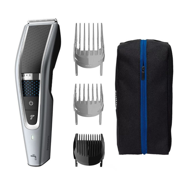 PHILIPS Series 5000 Σετ Κουρευτική Μηχανή Πλενόμενη με Τεχνολογία DualCut & Trim-n-Flow PRO Γκρίζο/Μαύρο HC5630/15