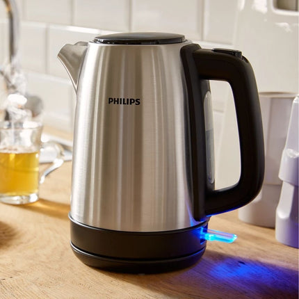 PHILIPS Daily Collection Μεταλλικός Βραστήρας 1.7L 2200W, Καπάκι με Ελατήριο & Περιστρεφόμενη Βάση 360° HD9350/91
