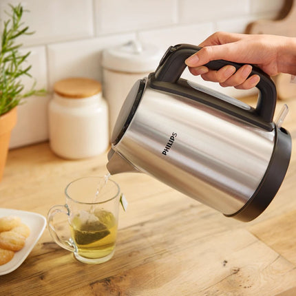 PHILIPS Daily Collection Μεταλλικός Βραστήρας 1.7L 2200W, Καπάκι με Ελατήριο & Περιστρεφόμενη Βάση 360° HD9350/91