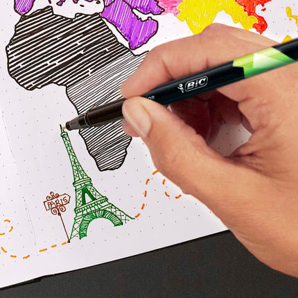 BIC Intensity Fine Σετ 6 Χρωματιστά Fineliners με Πολύ Λεπτή Μύτη 0.4 mm