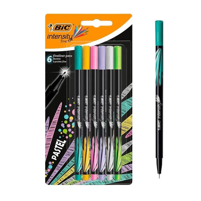 BIC Intensity Fine Pastel Σετ 6 Fineliners με Πολύ Λεπτή Μύτη 0.4 mm σε Παστέλ Αποχρώσεις