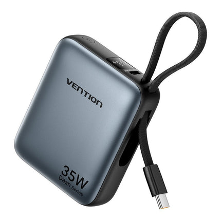Vention Powerbank 10000mAh 35W Mini Size Built-in USBC Black FHEH0