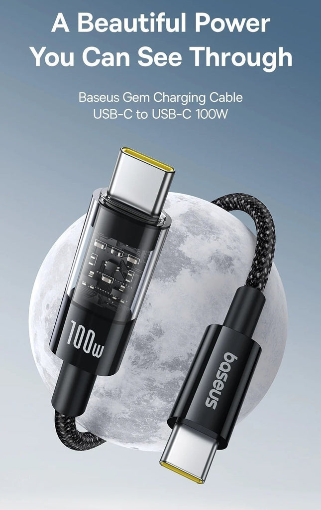 Baseus Cable USB-C to USB-C Gem Series 100W 1.0m Black