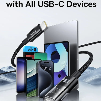 Baseus Cable USB-C to USB-C Gem Series 100W 1.0m Black