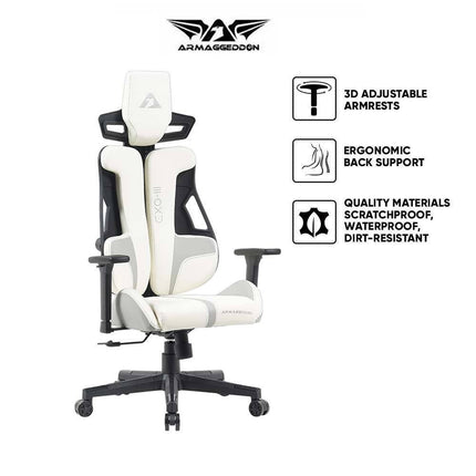 Armaggeddon EXO-III Salt Flat Καρέκλα Γραφείου Gaming Chair PU Leather με 3D Armrests, Ανάκλιση 135° & Αντοχή έως 150kg Salt Flat