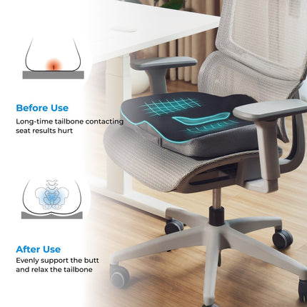 Lumivida Ergonomic Seat Cushion for Tailbone with Memory Foam & Anti-Slip Bottom RSC01-1
