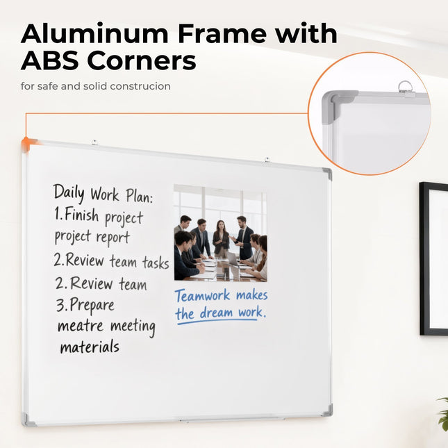 Lumivida Μαγνητικός Πίνακας Whiteboard 120x90cm Επιτοίχιος Dry-Erase WB02-1