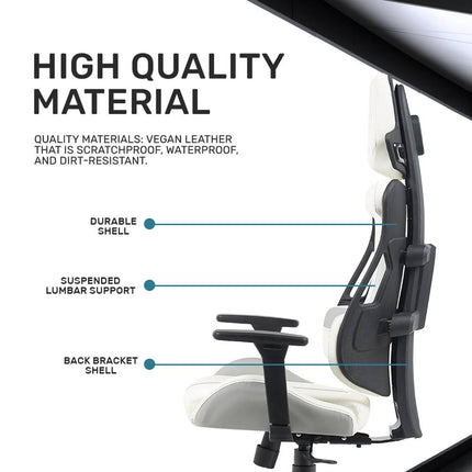 Armaggeddon EXO-III Salt Flat Καρέκλα Γραφείου Gaming Chair PU Leather με 3D Armrests, Ανάκλιση 135° & Αντοχή έως 150kg Salt Flat