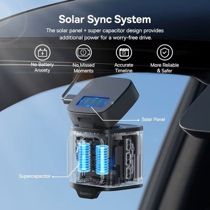 Baseus Car Dashcam Front 3K + Back 1080p Kit GPS+Solar PrimeTrip VD1 Black