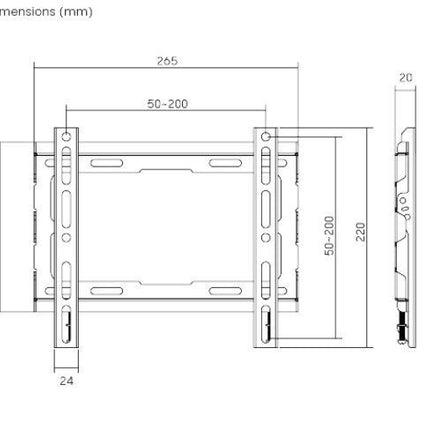 Brateck KL32-22F TV Mount 20×20 Fixed up to 45kg