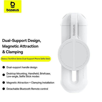 Baseus VA Selfie Stick TechShot Series Dual-Support White