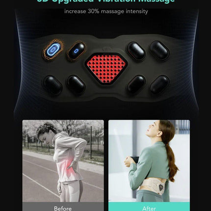 SKG Waist Massager Hot Compress-TENS-Vibration-Moxib & APP W9 Pro