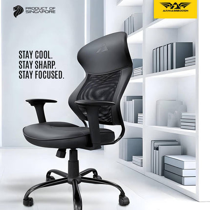 Armaggeddon FLEXION AIR Καρέκλα Γραφείου Gaming Chair Mesh/PVC με 4D Armrests & Ανάκλιση 120°, Μαύρη