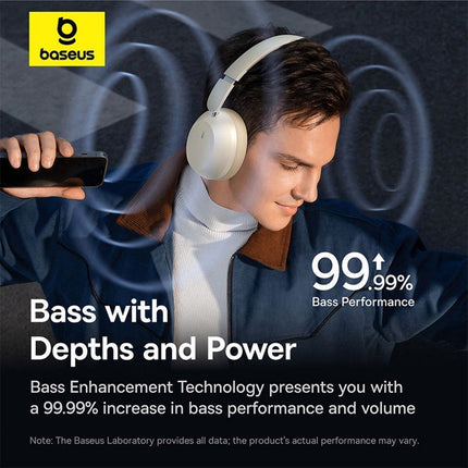 Baseus Headphones Over Ear Bass 35 Max White