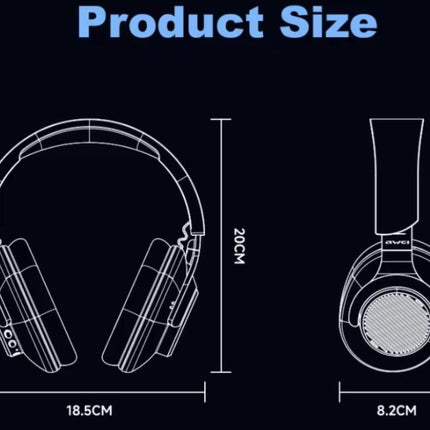AWEI Ασύρματα Bluetooth Ακουστικά με HiFi Stereo Bass, Ενσύρματη & Ασύρματη Λειτουργία Μαύρο A997BL, 6+ Ετών
