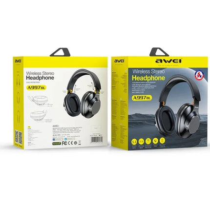 AWEI Ασύρματα Bluetooth Ακουστικά με HiFi Stereo Bass, Ενσύρματη & Ασύρματη Λειτουργία Μαύρο A997BL, 6+ Ετών