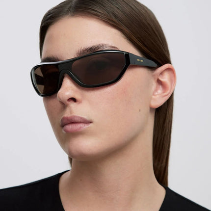 MELLER ADE Unisex Περιμετρικά Γυαλιά Ηλίου Cat-Eye με Μαύρο Σκελετό και Καφέ Φακούς UV400 ADE-TUTKAKAO Black Kakao