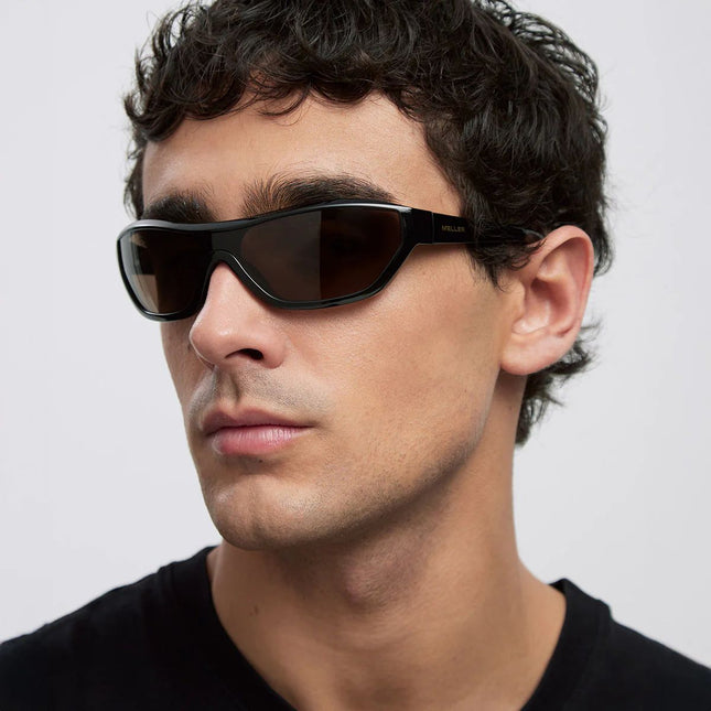 MELLER ADE Unisex Περιμετρικά Γυαλιά Ηλίου Cat-Eye με Μαύρο Σκελετό και Καφέ Φακούς UV400 ADE-TUTKAKAO Black Kakao