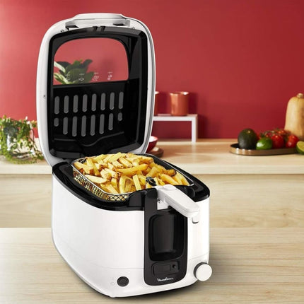 MOULINEX Super Uno Φριτέζα Λαδιού 1800W με Κάδο 2.2L, Ρυθμιζόμενος Θερμοστάτης, Χρονοδιακόπτης & Επαναχρησιμοποιούμενο Φίλτρο Ενεργού Άνθρακα AM314010